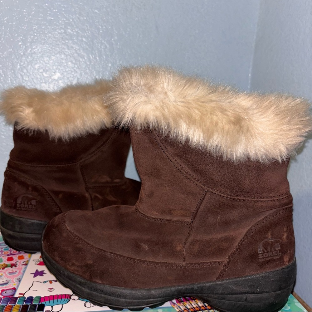 Sorel Brown Suede Insulated Boots Women's 9 Thinsulate